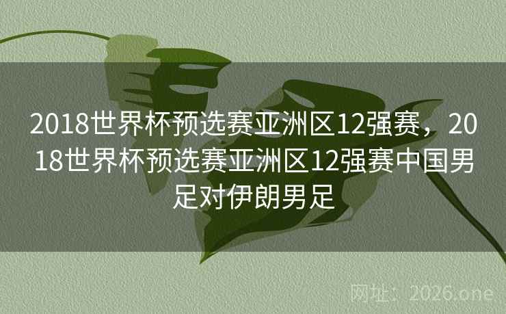 2018世界杯预选赛亚洲区12强赛,2018世界杯预选赛亚洲区12强赛中国男足对伊朗男足