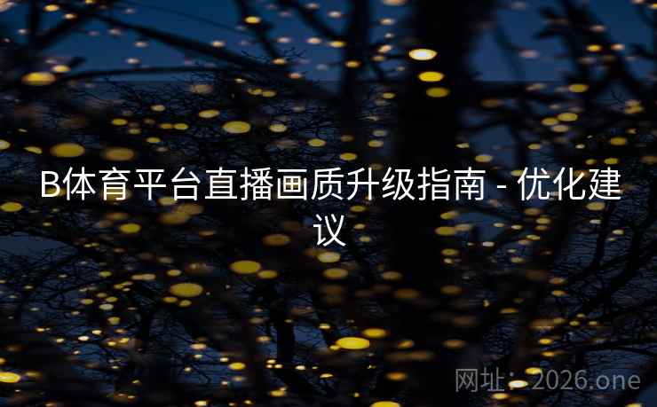 B体育平台直播画质升级指南 - 优化建议
