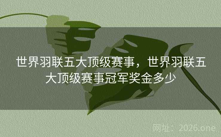 世界羽联五大顶级赛事,世界羽联五大顶级赛事冠军奖金多少
